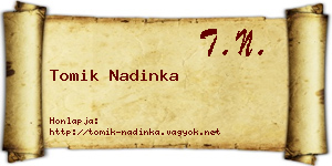 Tomik Nadinka névjegykártya